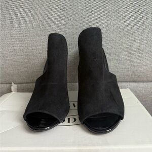 Women's Black Suede Open-Toe Shoes Steve Madden 7.5